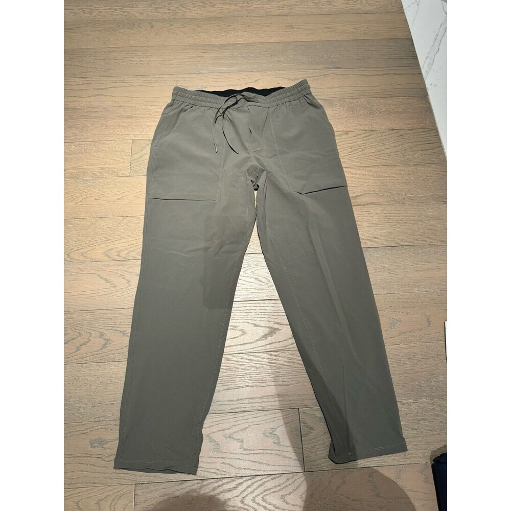 Lululemon Bowline Pants Mens XL Green Performance Elastic Waist LM5ACUS